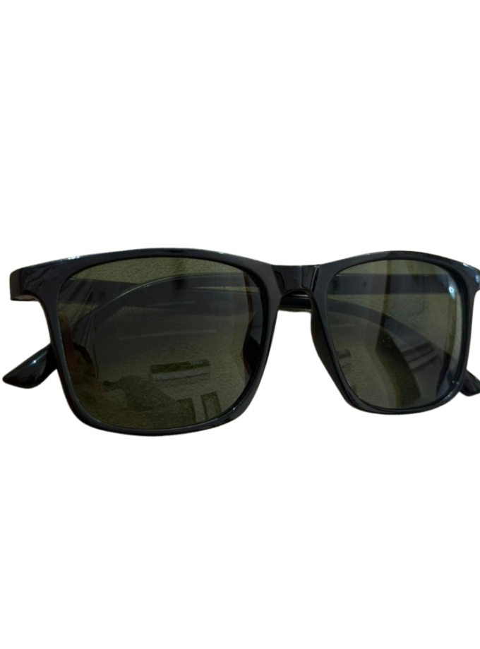 Classic Square Gloss Black Sunglasses